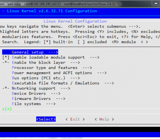 Biên dịch nhân - menuconfig